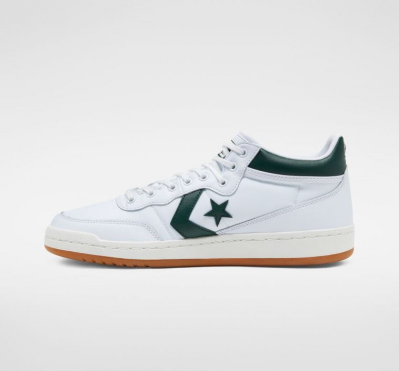 White / Green Converse Cons Fastbreak Pro Leather Men's Skate Shoes | NZ HNCTI9470