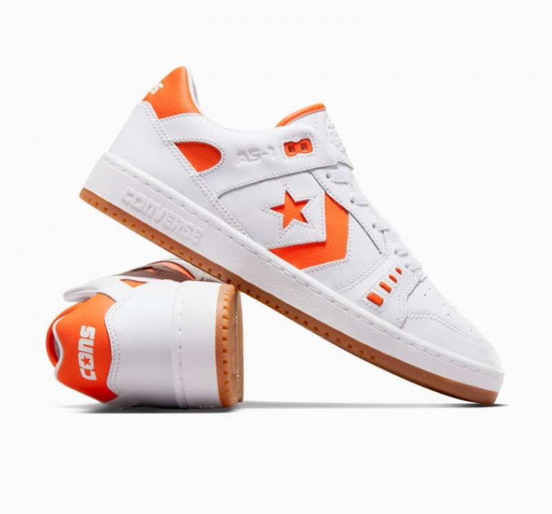 White / Orange Converse Cons AS-1 Pro Women's Skate Shoes | NZ TGQAD5320