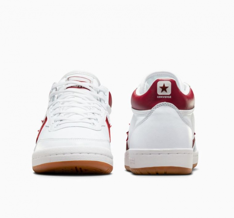 White / Red Converse Cons Fastbreak Pro Leather Men's Skate Shoes | NZ HLMCX6103