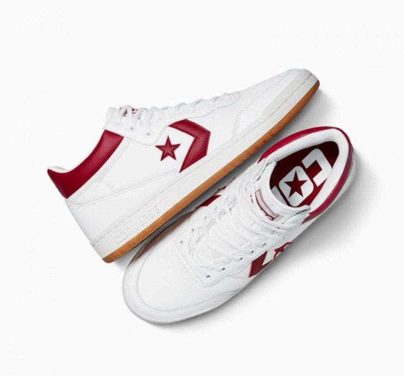 White / Red Converse Cons Fastbreak Pro Leather Men's Skate Shoes | NZ HLMCX6103