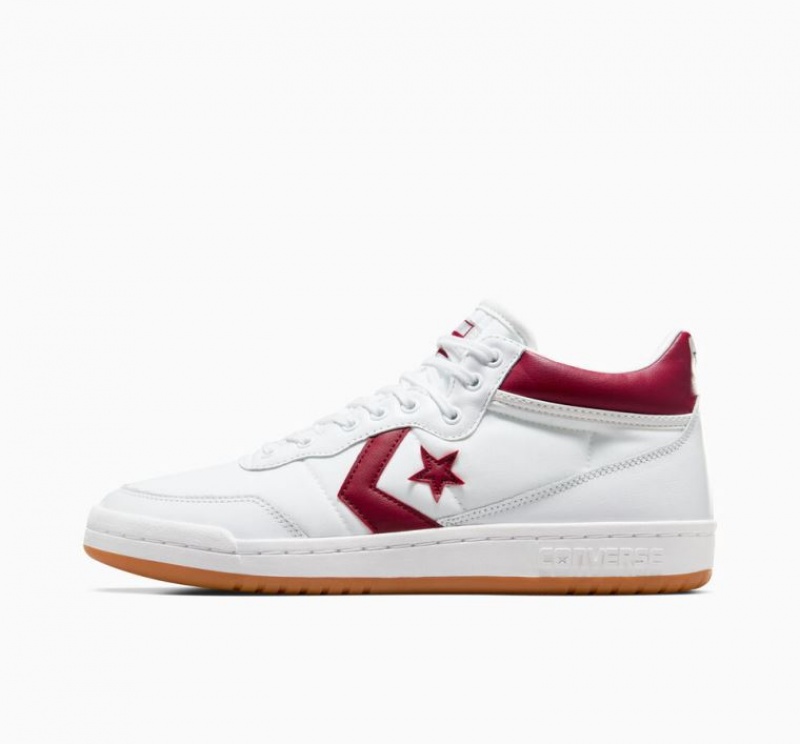 White / Red Converse Cons Fastbreak Pro Leather Men's Skate Shoes | NZ HLMCX6103