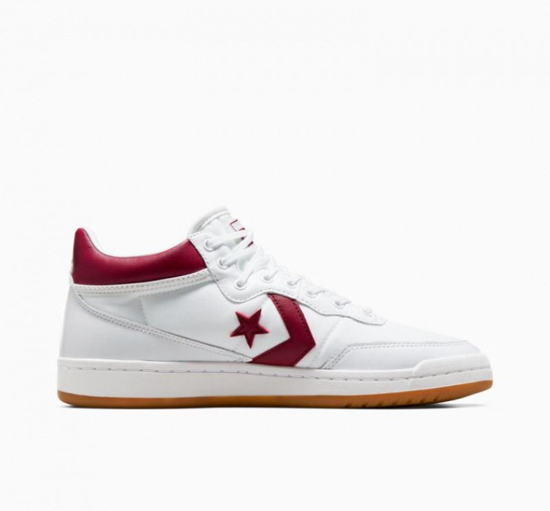 White / Red Converse Cons Fastbreak Pro Leather Men\'s Skate Shoes | NZ HLMCX6103