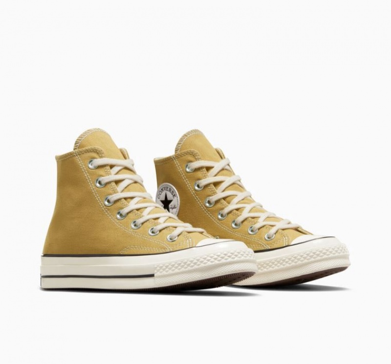 Yellow Converse Chuck 70 Canvas Men's High Tops | NZ JFYAL6534