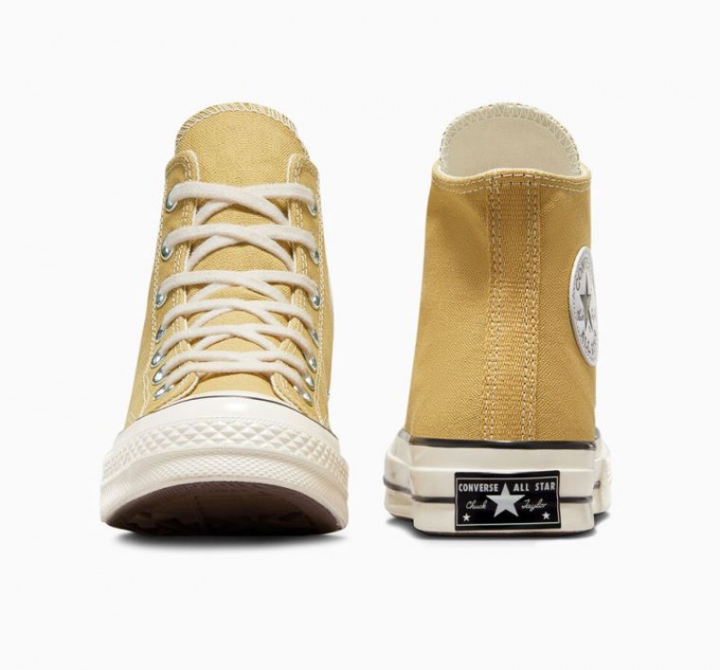 Yellow Converse Chuck 70 Canvas Men's High Tops | NZ JFYAL6534