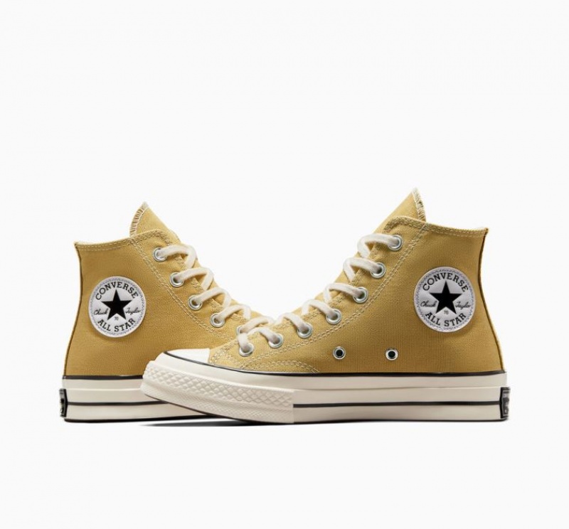 Yellow Converse Chuck 70 Canvas Men's High Tops | NZ JFYAL6534