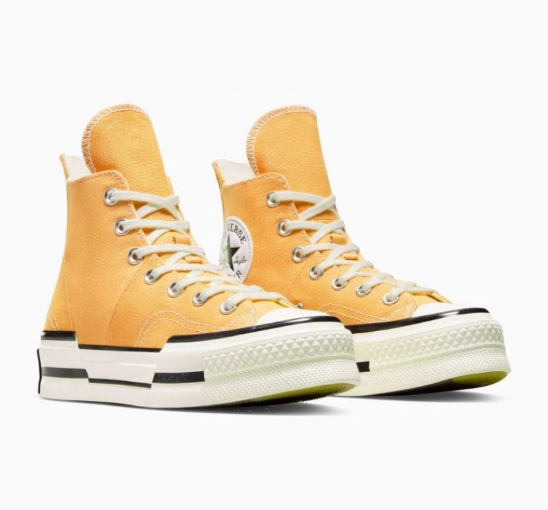 Yellow Converse Chuck 70 Plus Women's High Tops | NZ GQPJB8957