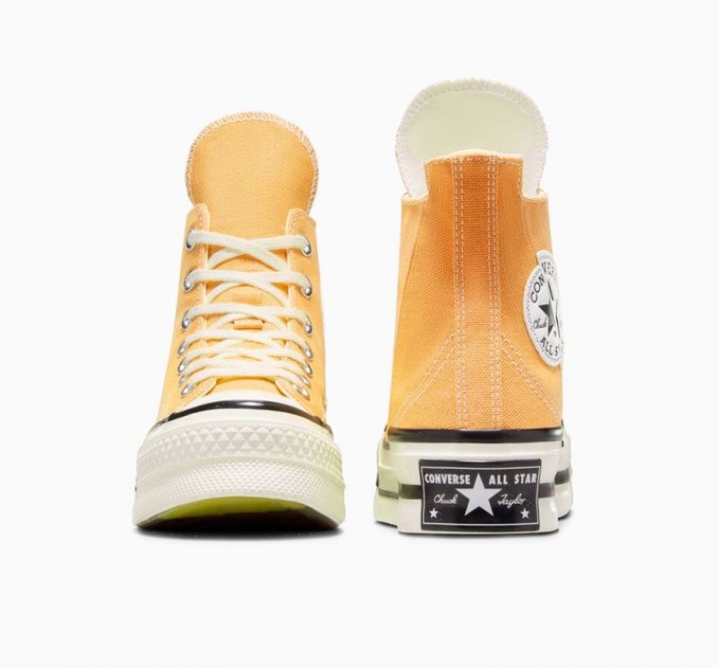 Yellow Converse Chuck 70 Plus Women's High Tops | NZ GQPJB8957