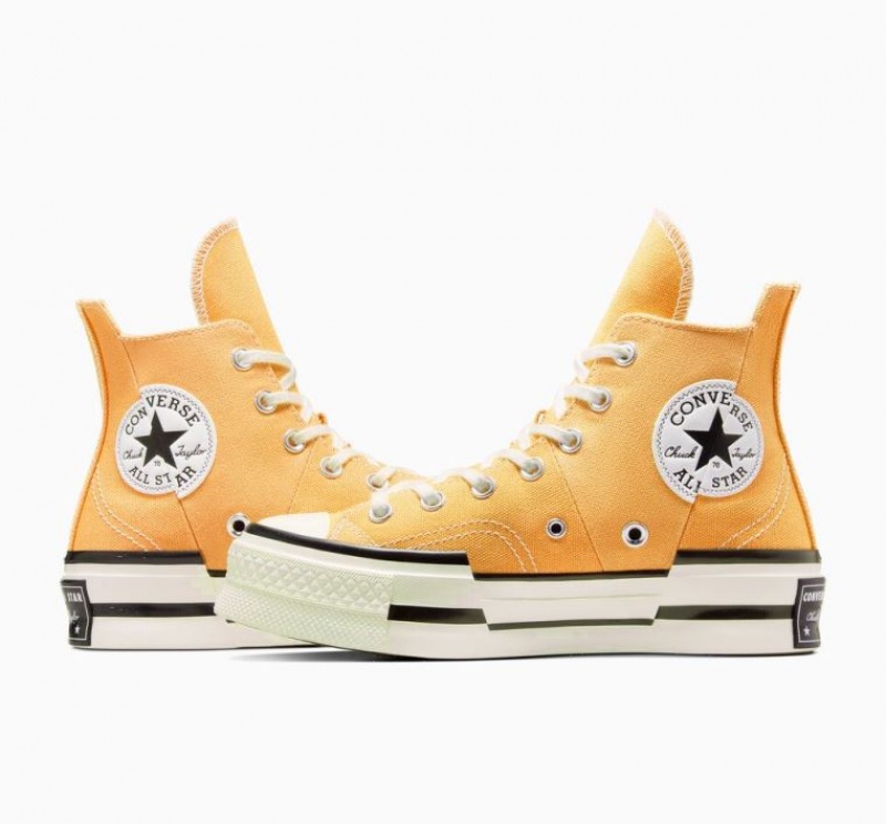 Yellow Converse Chuck 70 Plus Women's High Tops | NZ GQPJB8957