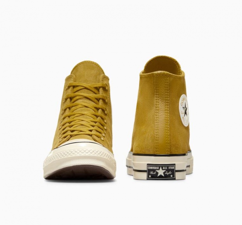 Yellow Converse Chuck 70 Suede Men's High Tops | NZ WKIMZ3695