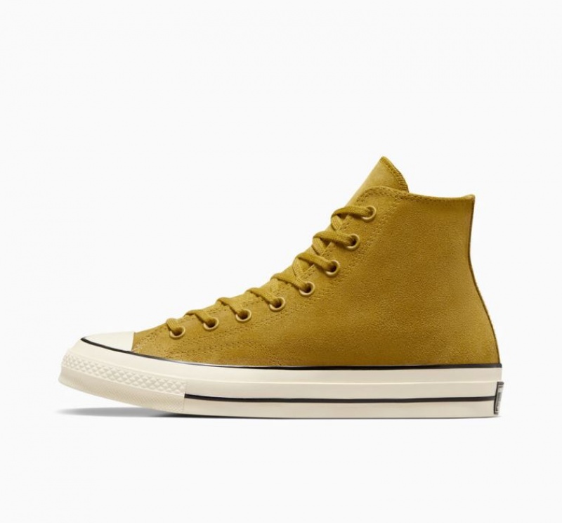 Yellow Converse Chuck 70 Suede Men's High Tops | NZ WKIMZ3695