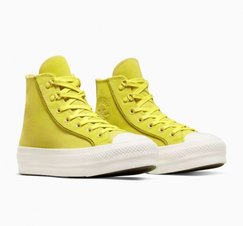 Yellow Converse Chuck Taylor All Star Lift Suede Women's Platform Sneakers | NZ BKNLA2608