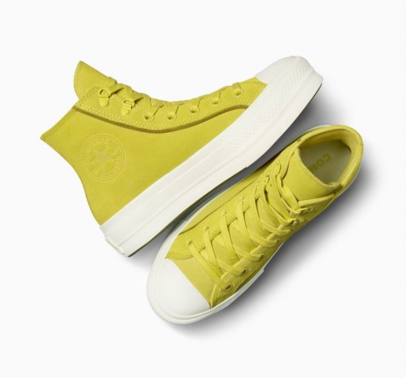 Yellow Converse Chuck Taylor All Star Lift Suede Women's Platform Sneakers | NZ BKNLA2608