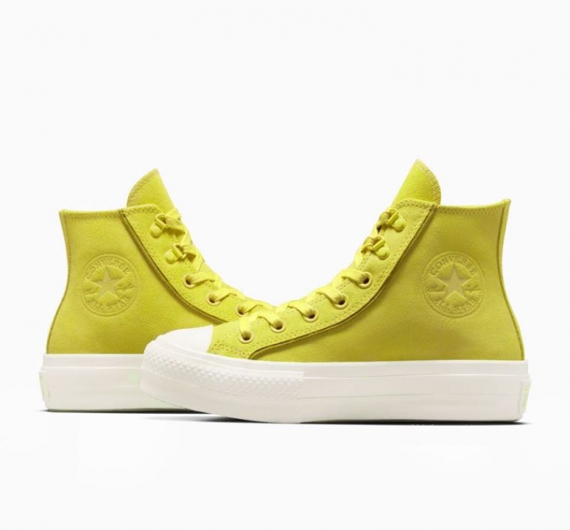 Yellow Converse Chuck Taylor All Star Lift Suede Women's Platform Sneakers | NZ BKNLA2608