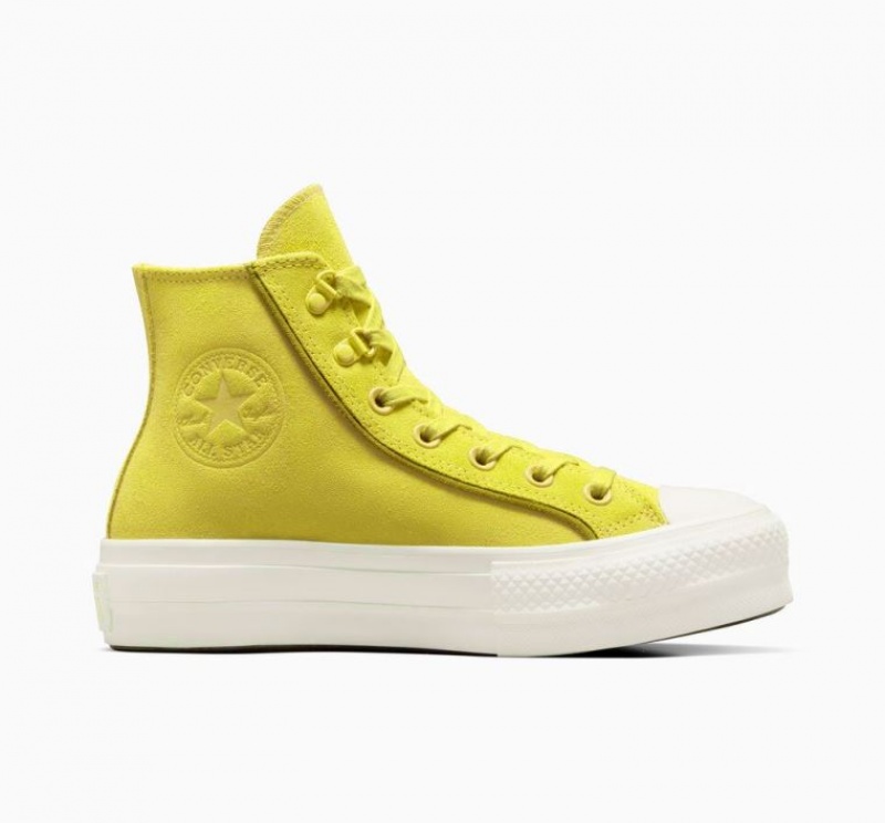 Yellow Converse Chuck Taylor All Star Lift Suede Women\'s Platform Sneakers | NZ BKNLA2608